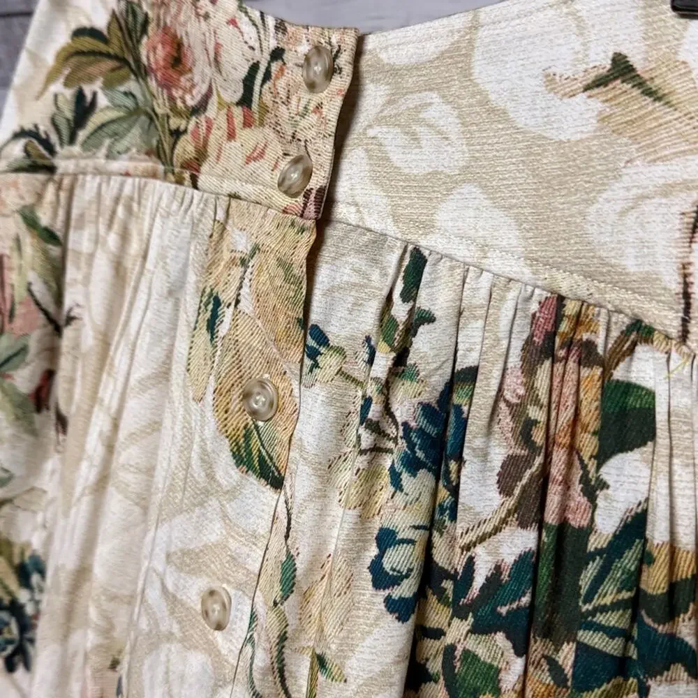 Peruvian Connection Leilani Pleated Floral Skirt Size 4